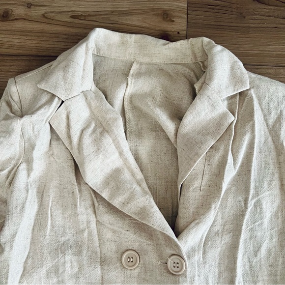 Ecru Linen Blazer - Picture 4 of 13